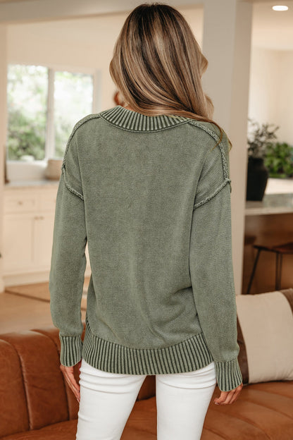 Threaded Pear Alma Drop Shoulder Loose Sweater