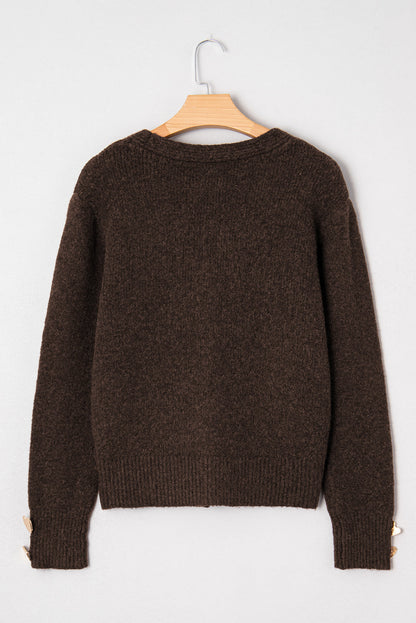 Threaded Pear Kassidy Heart Metal Cardigan Sweater