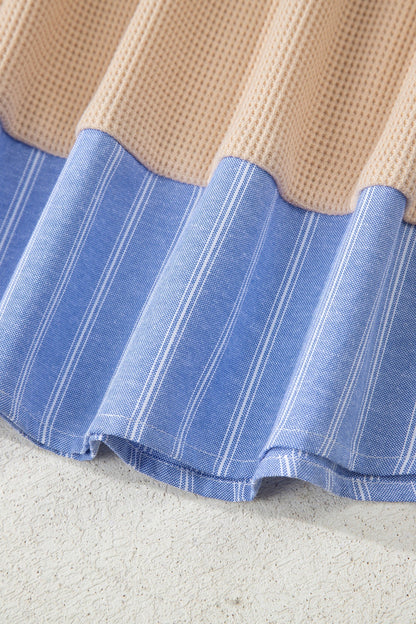 Threaded Pear Evelynn Waffle Knit Collared PLUS Top