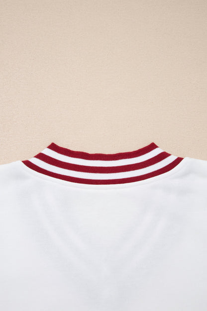 Threaded Pear Esme Striped Puff Sleeve Sweatshirt