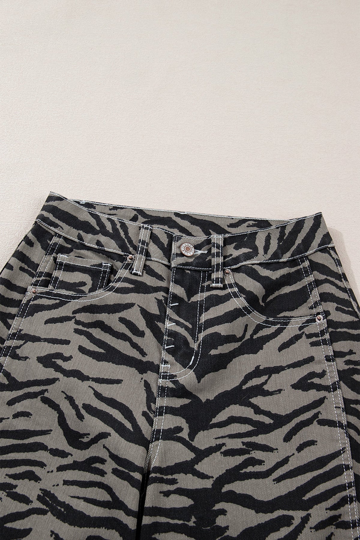 Threaded Pear Hunter Printed Wide Leg Jeans