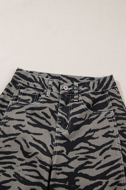 Threaded Pear Hunter Printed Wide Leg Jeans