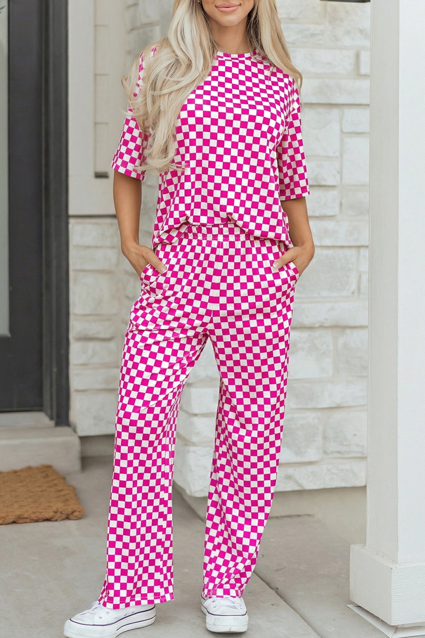 Threaded Pear Elisa Print Half Sleeve Lounge Set