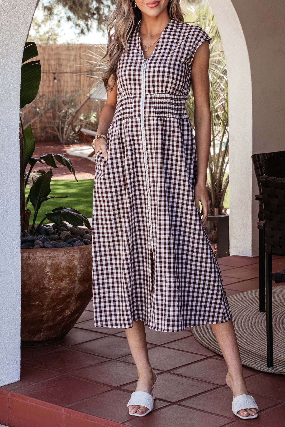 Threaded Pear Sarahi Flare Sleeveless Maxi Dress