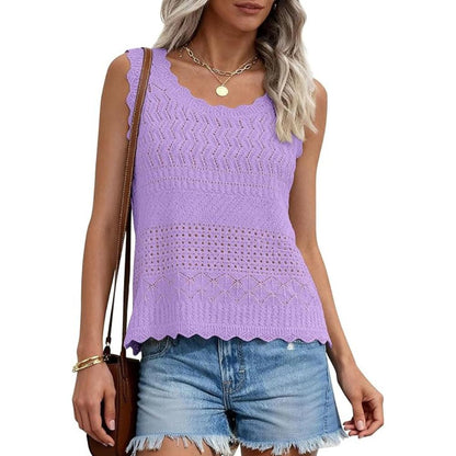 Women's Boho Crochet Knit Tank Top