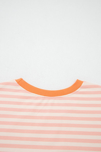 Adelina Stripe Contrast Loose Tee Set