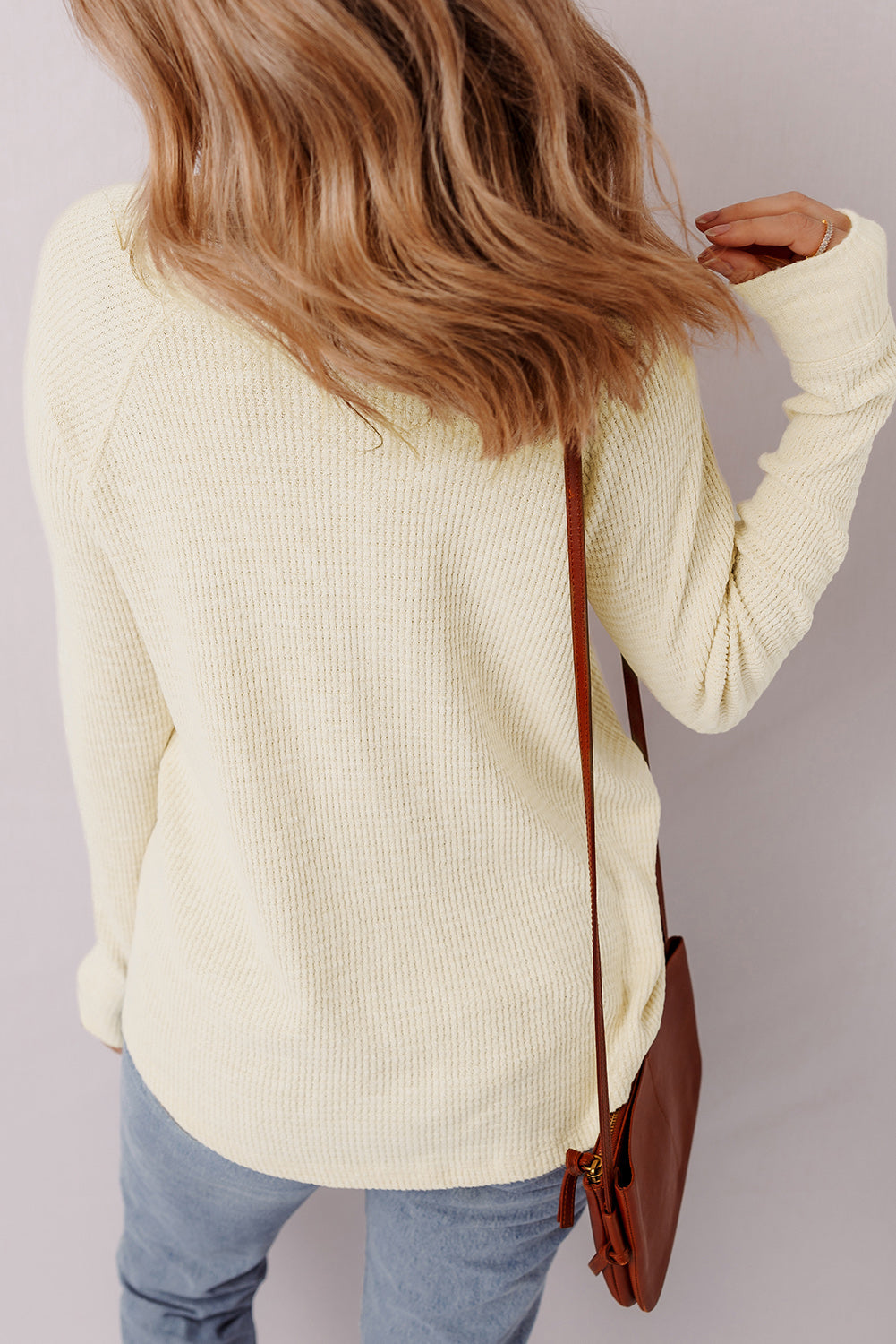 Threaded Pear Soleil Knit Half Henley Top