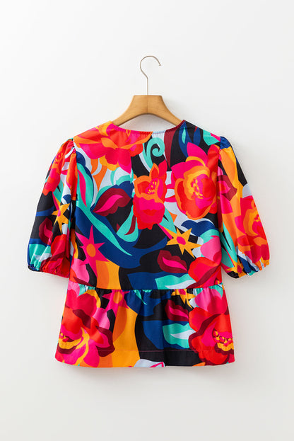 Threaded Pear Kylee Puff Sleeve Babydoll Blouse
