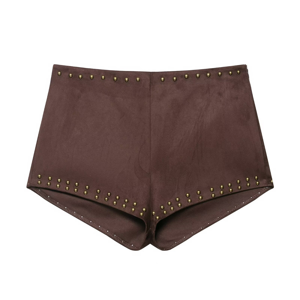 Rivet suede effect vest+shorts set