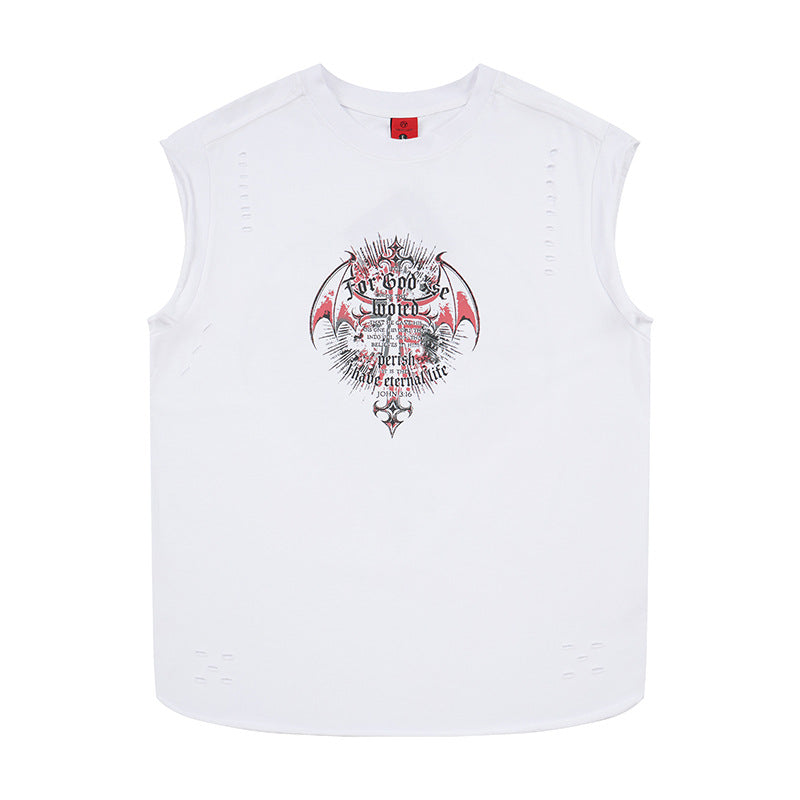 Cross made old dirty wide shoulder vest