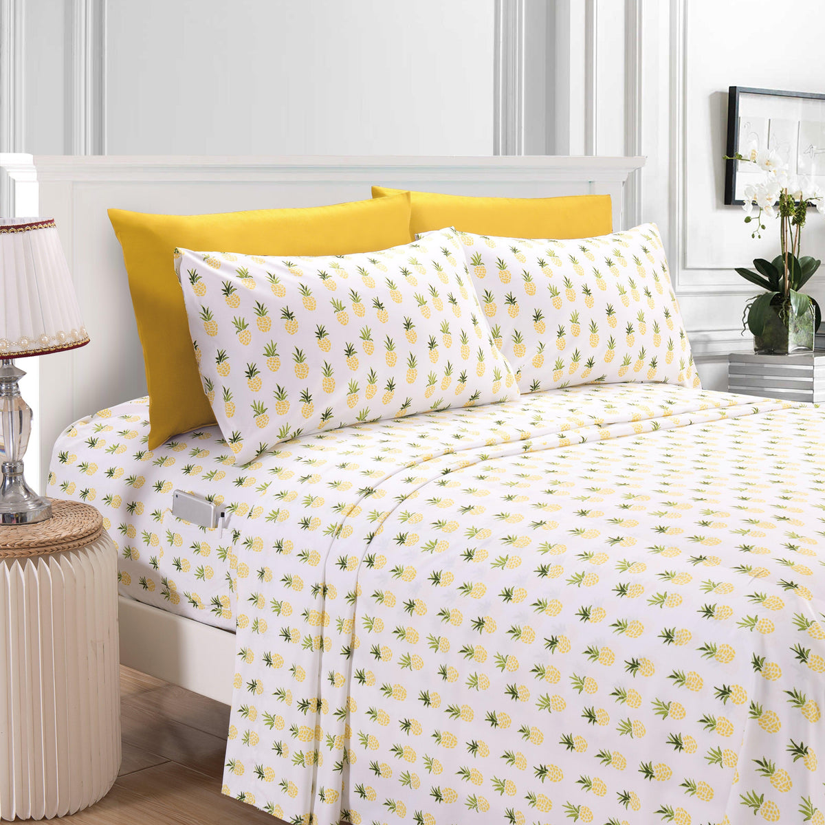 Elegant Comfort 6-Piece Tropical Pattern Bed Sheet Set - Soft as a Hotel Premium Quality