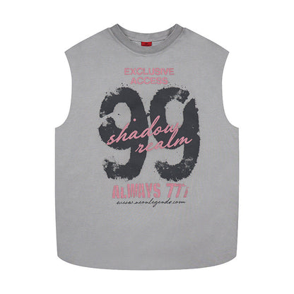 99 printed wide shoulder vest