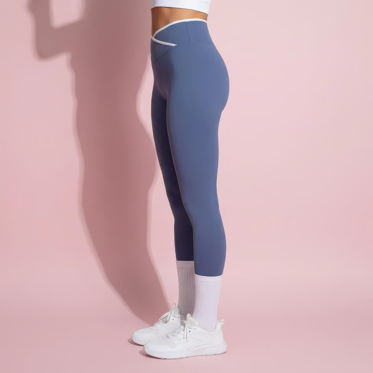 Anna-Kaci Active Women's High Waist Crossover Leggings with Contoured Fit and V-Shaped Waistband