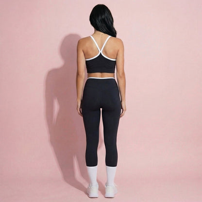 Anna-Kaci Active Women's High Waist Crossover Leggings with Contoured Fit and V-Shaped Waistband