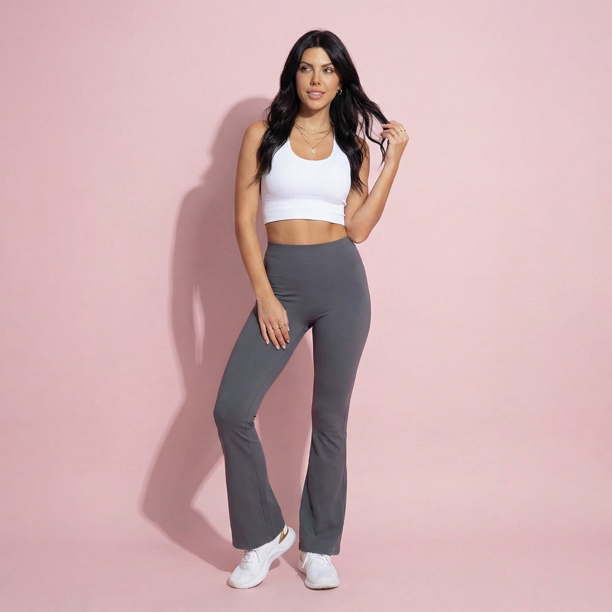 Anna-Kaci Active Women's High Waist Flare Leg Yoga Pants with Stretch Fit and Contoured Waistband