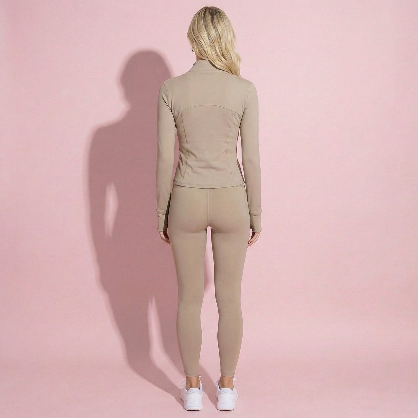 Anna-Kaci Active Women's Long Sleeve Fitted Athletic Jacket with Full Zip Front Thumbhole Cuffs and Contoured Seams