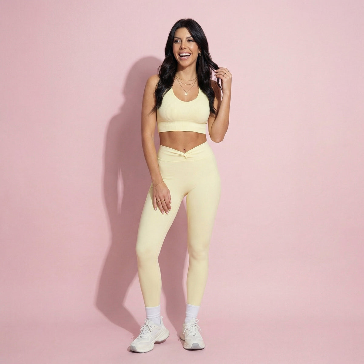 Anna-Kaci Active Women's High Waist Sculpting Leggings with Twist Front Waistband and Smooth Stretch Fabric