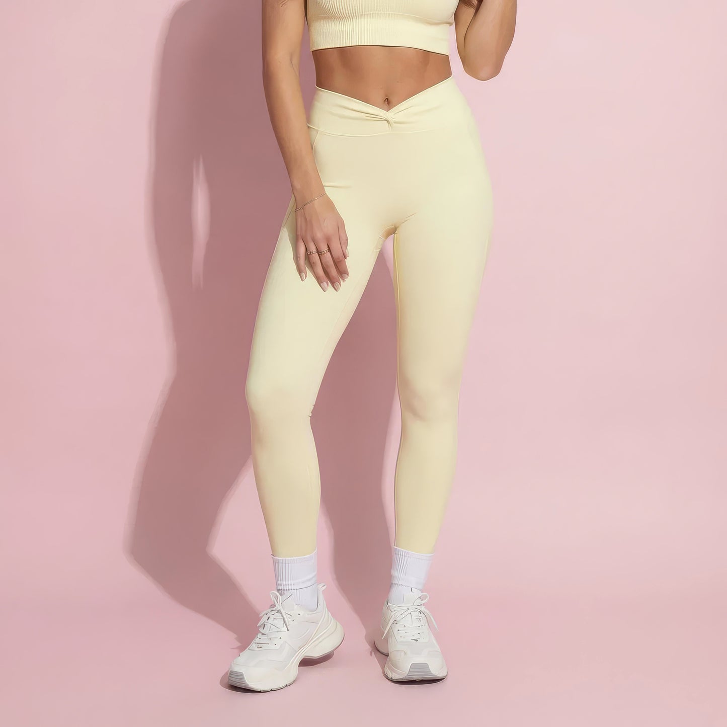 Anna-Kaci Active Women's High Waist Sculpting Leggings with Twist Front Waistband and Smooth Stretch Fabric