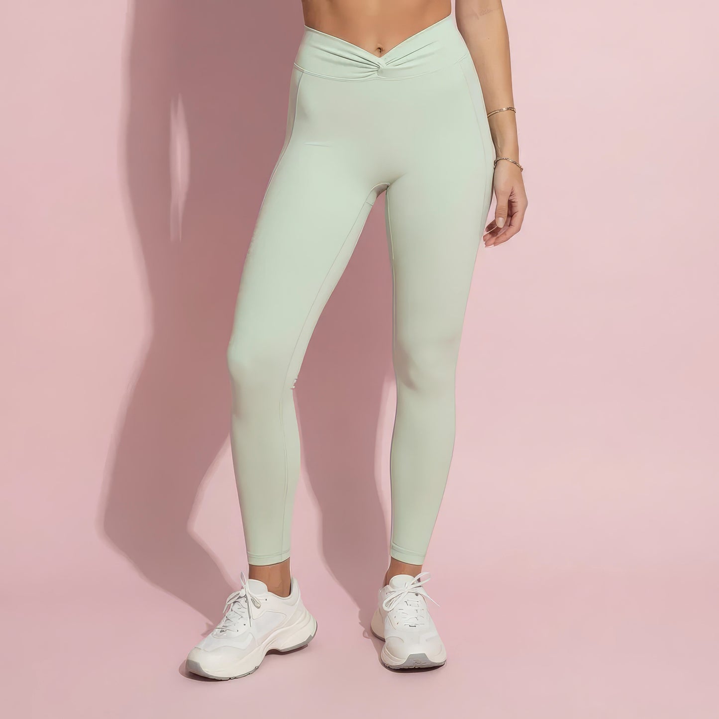 Anna-Kaci Active Women's High Waist Sculpting Leggings with Twist Front Waistband and Smooth Stretch Fabric