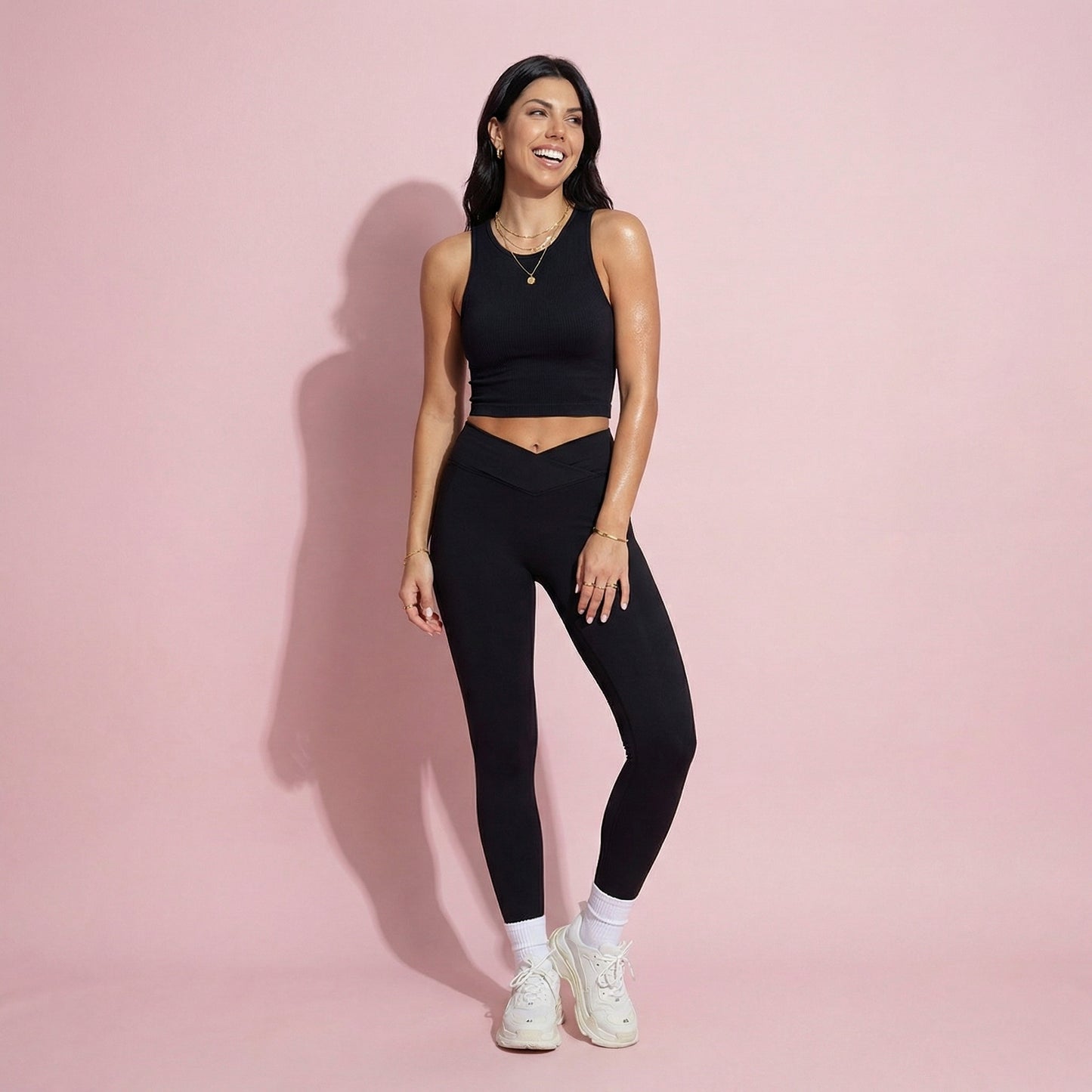 Anna-Kaci Active Women's High Waist Sculpting Leggings with Twist Front Waistband and Smooth Stretch Fabric