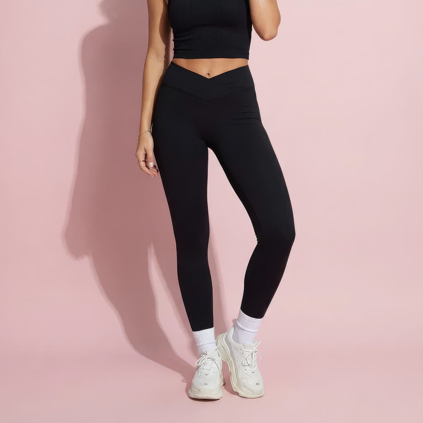 Anna-Kaci Active Women's High Waist Sculpting Leggings with Twist Front Waistband and Smooth Stretch Fabric
