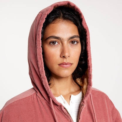 Alpine Design Women's Ad Cord Corduroy Quilted Fz Full Zip Hoodie