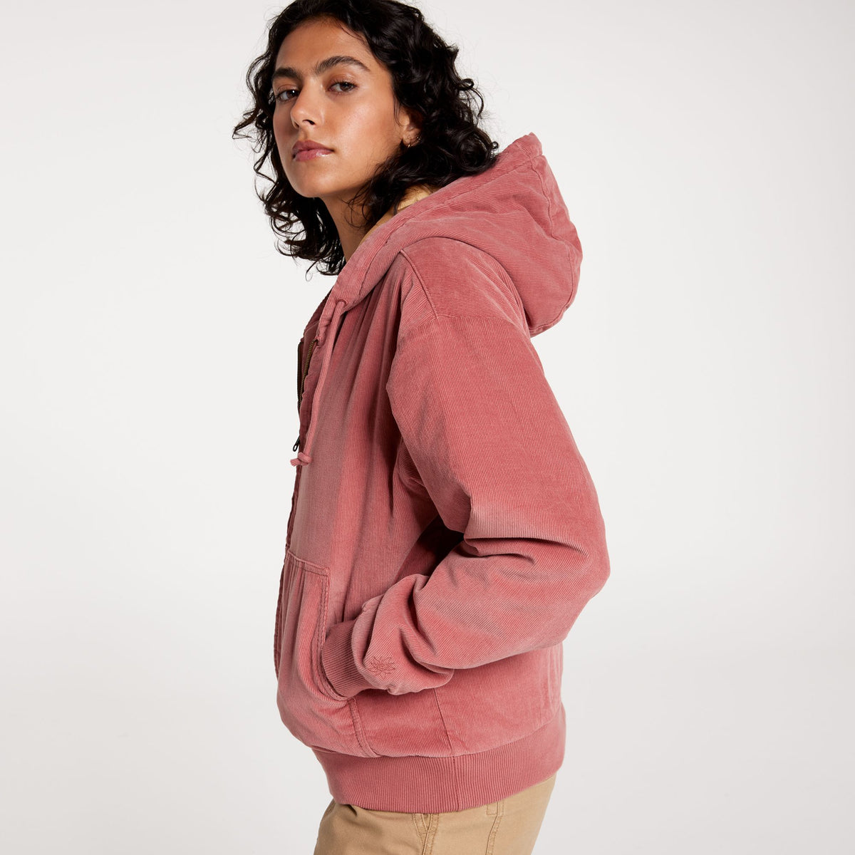 Alpine Design Women's Ad Cord Corduroy Quilted Fz Full Zip Hoodie