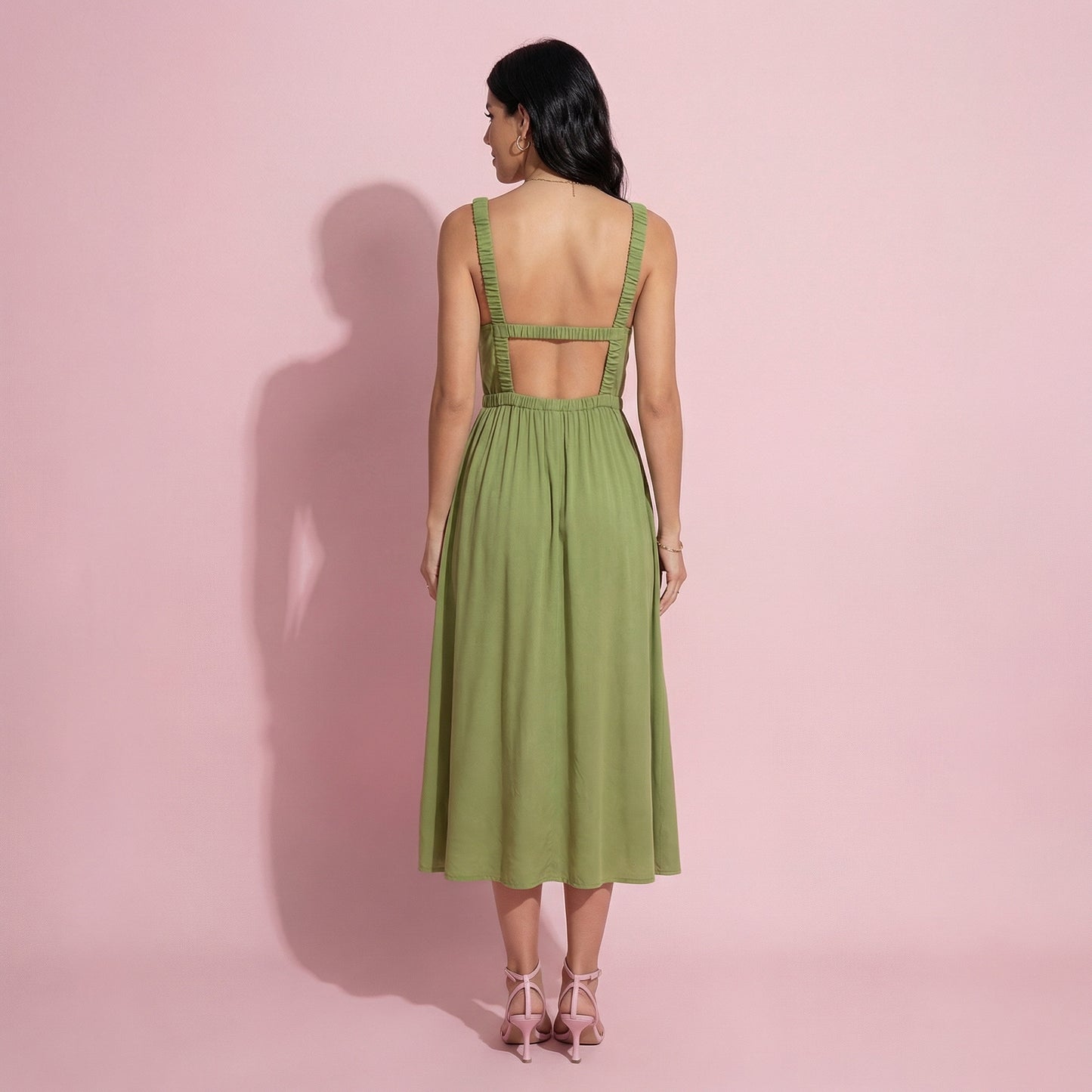 Solid Sexy Back Dress