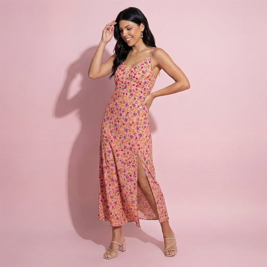 Multi Print Double Strap Dress