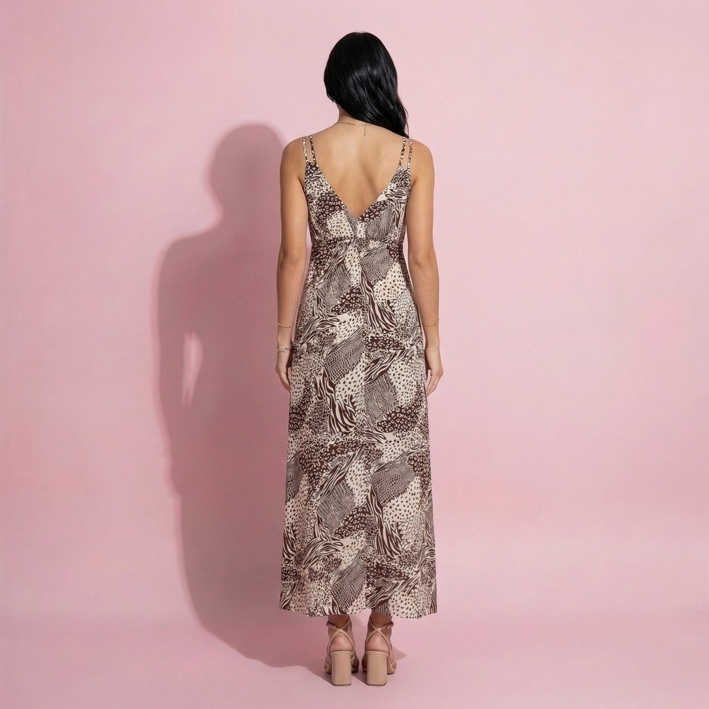 Multi Print Double Strap Dress