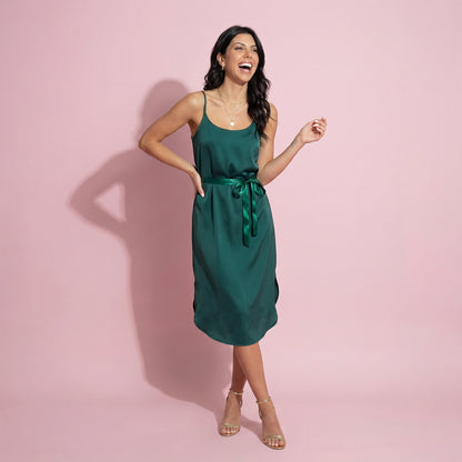 Solid Color Round Hem Dress