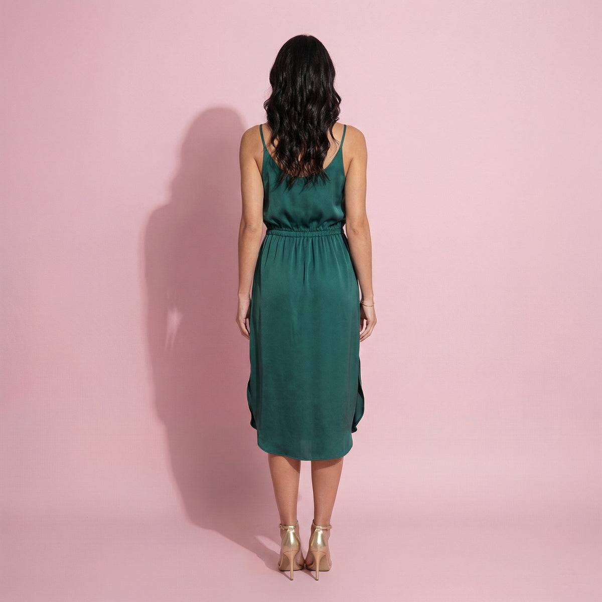 Solid Color Round Hem Dress