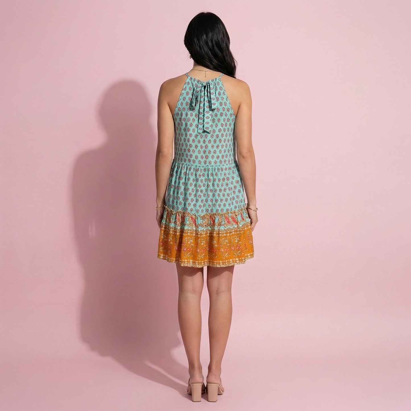Halter Neck Boho Paisley Tunic Dress
