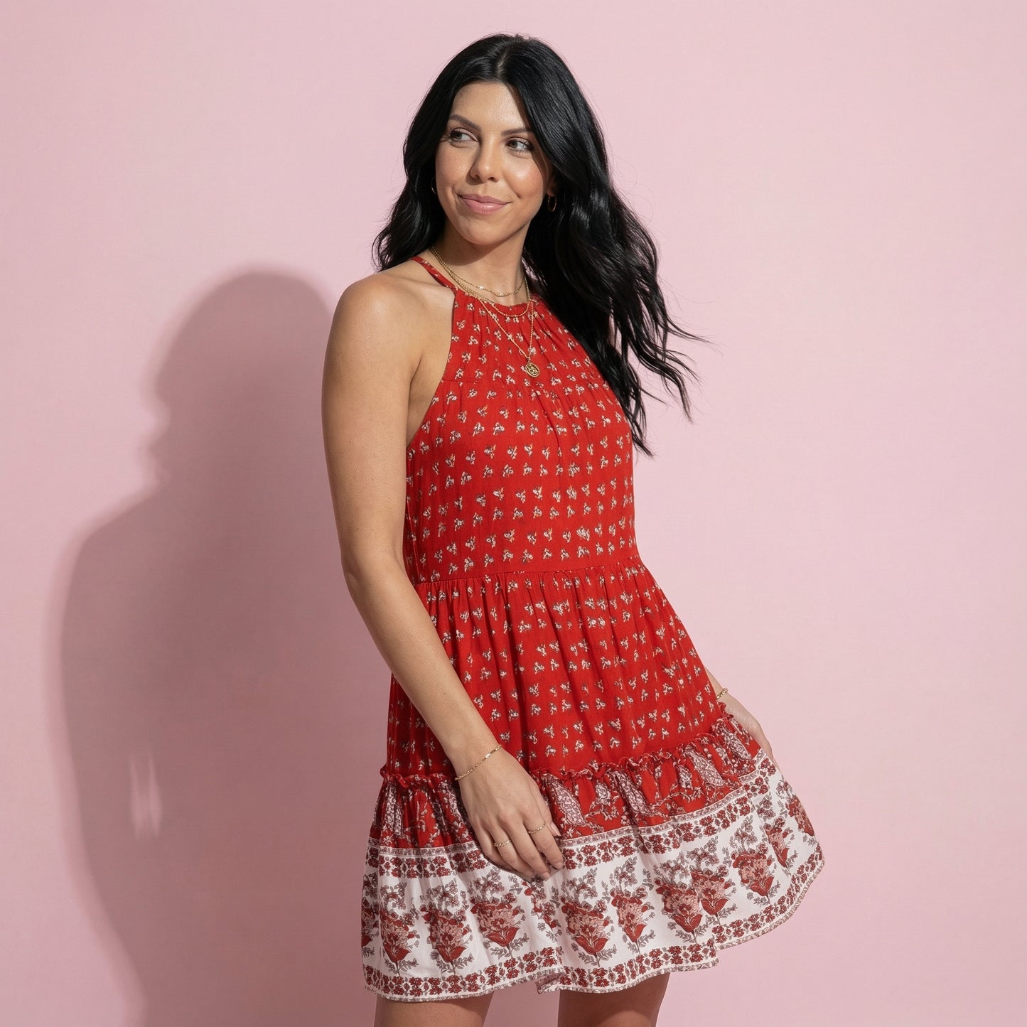 Halter Neck Boho Paisley Tunic Dress