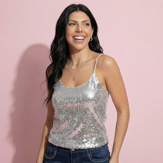 Shimmering Spaghetti Strap Tank