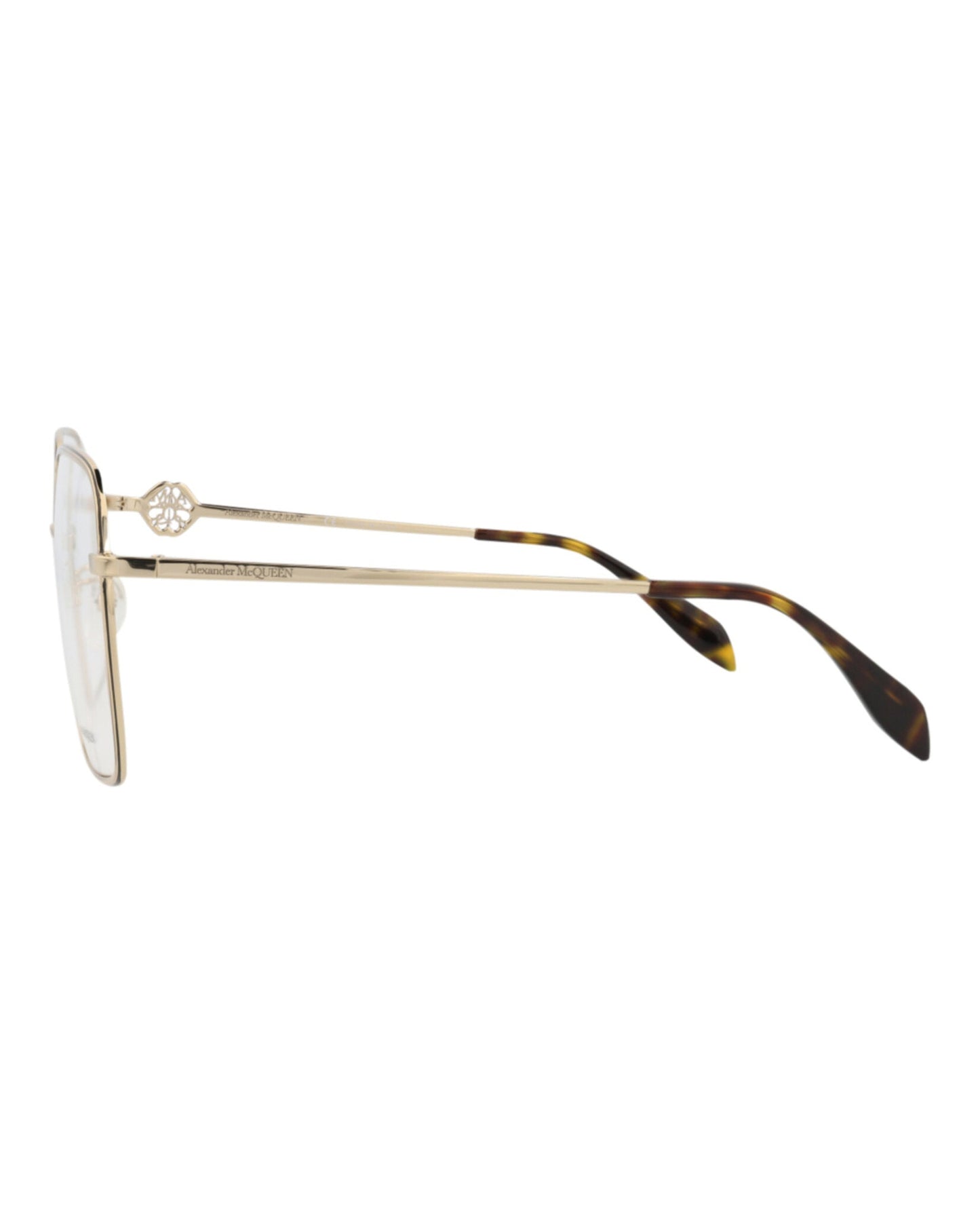 Alexander McQueen Square-Frame Metal Optical Frames