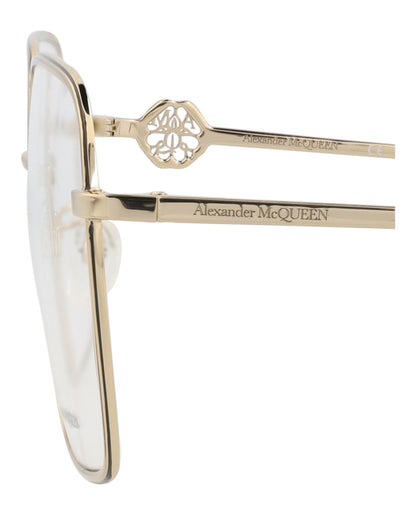 Alexander McQueen Square-Frame Metal Optical Frames