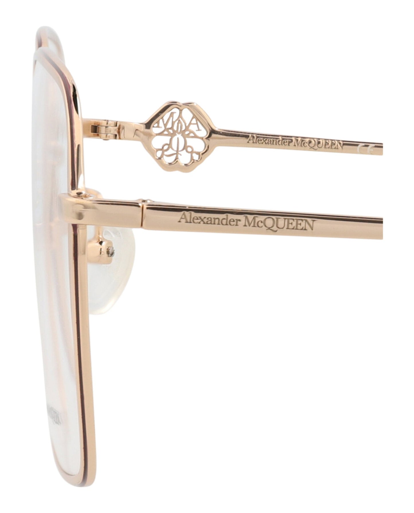 Alexander McQueen Square-Frame Metal Optical Frames