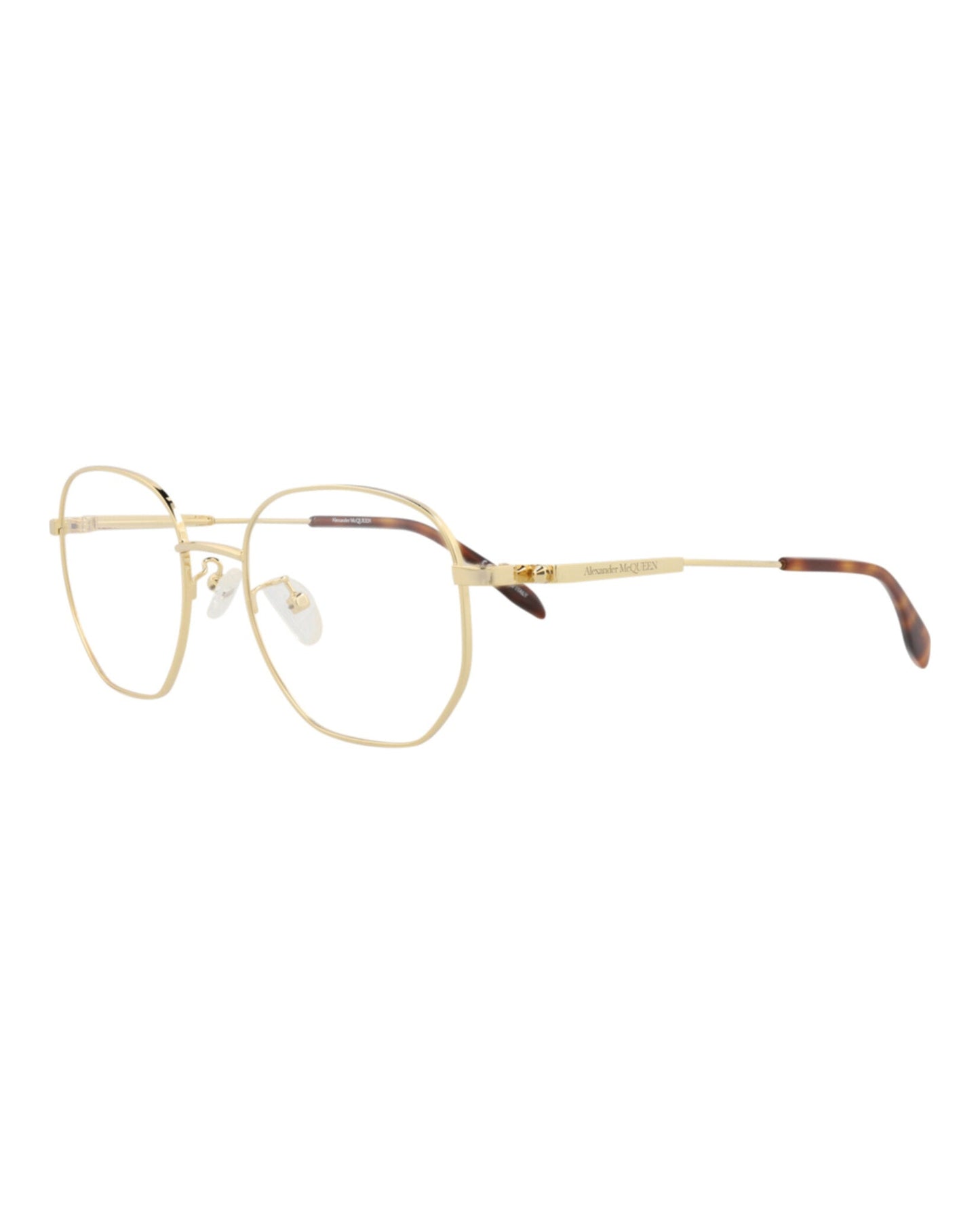 Alexander McQueen Round-Frame Metal Optical Frames