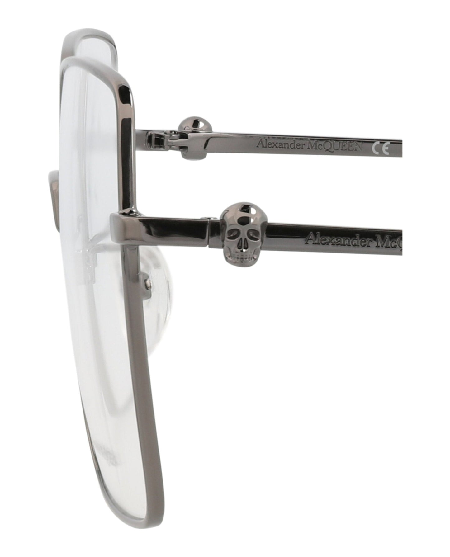 Alexander McQueen Square-Frame Metal Optical Frames