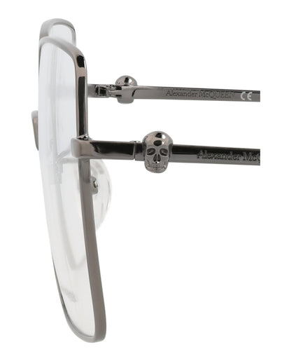 Alexander McQueen Square-Frame Metal Optical Frames