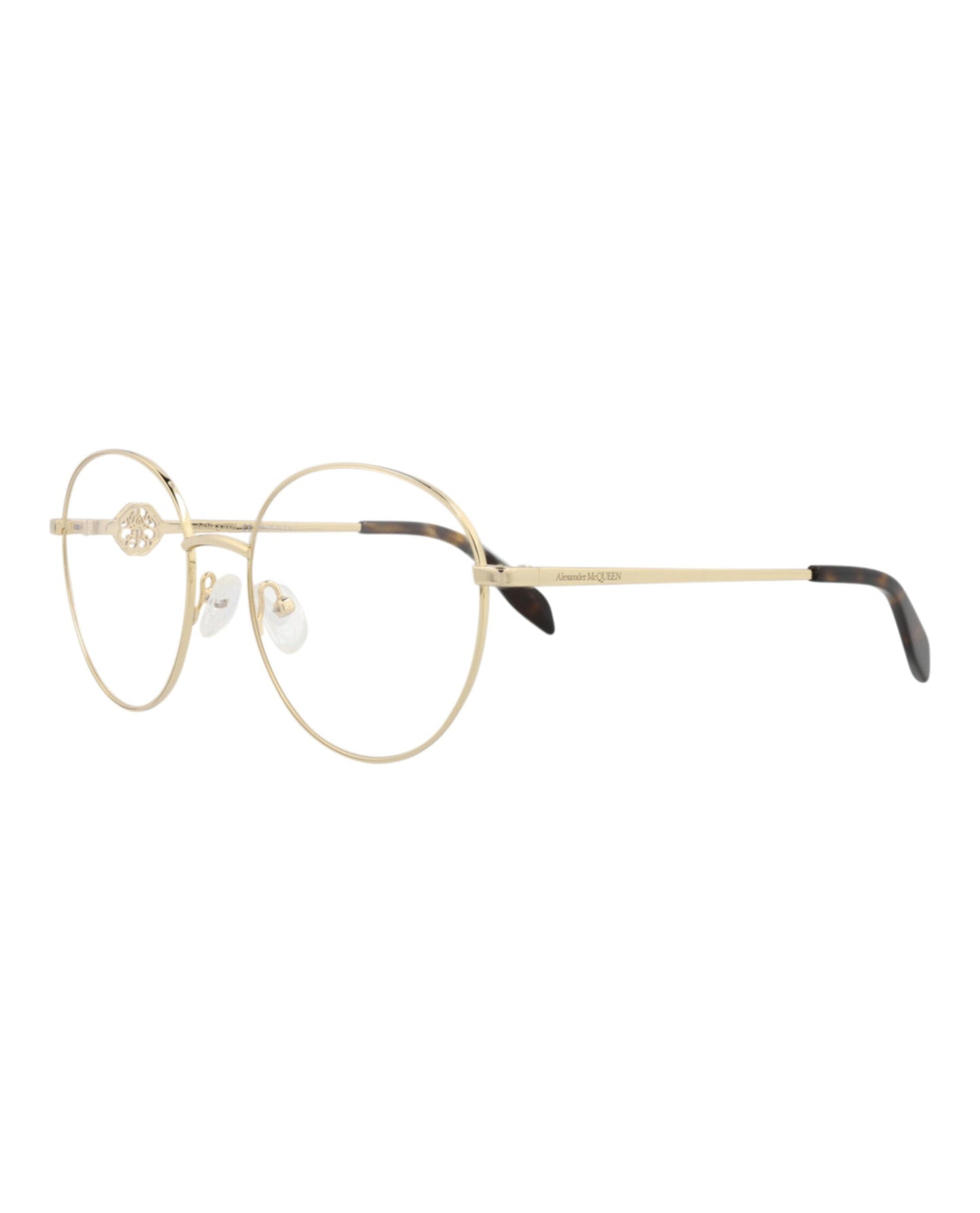 Alexander McQueen Round-Frame Metal Optical Frames