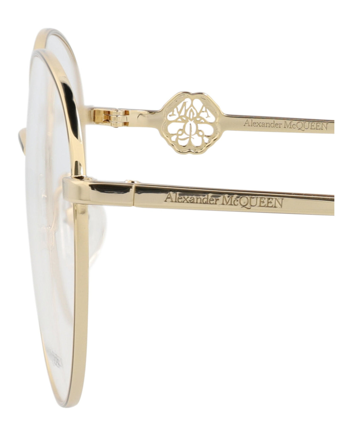 Alexander McQueen Round-Frame Metal Optical Frames