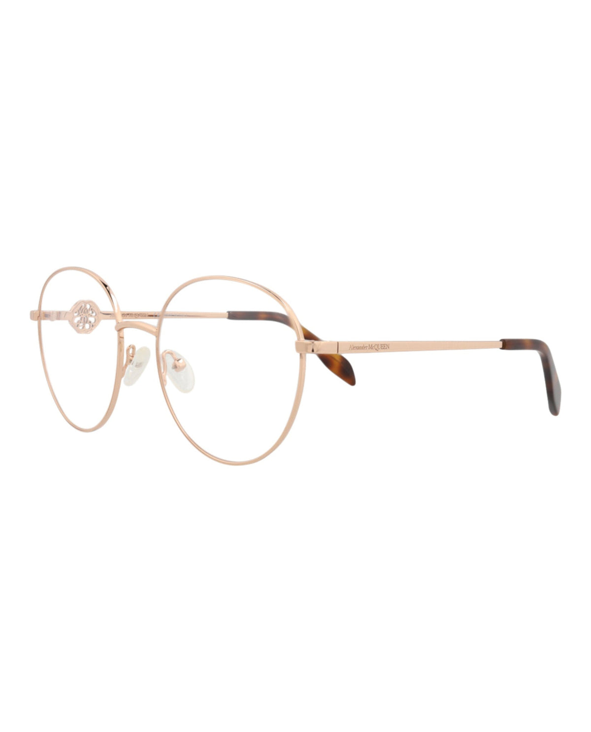 Alexander McQueen Round-Frame Metal Optical Frames