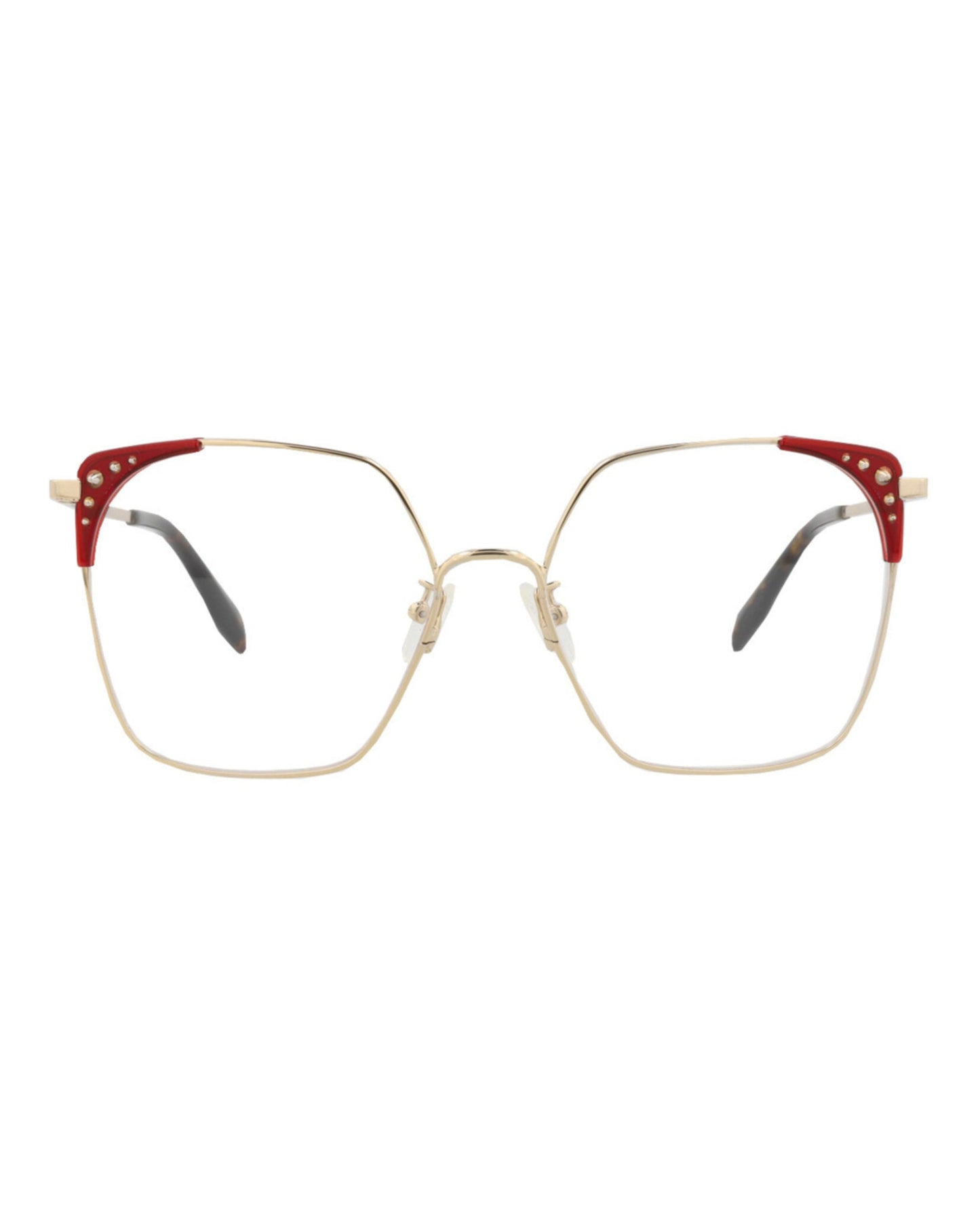 Alexander McQueen Square-Frame Metal Optical Frames