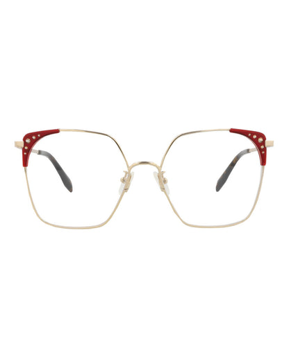 Alexander McQueen Square-Frame Metal Optical Frames
