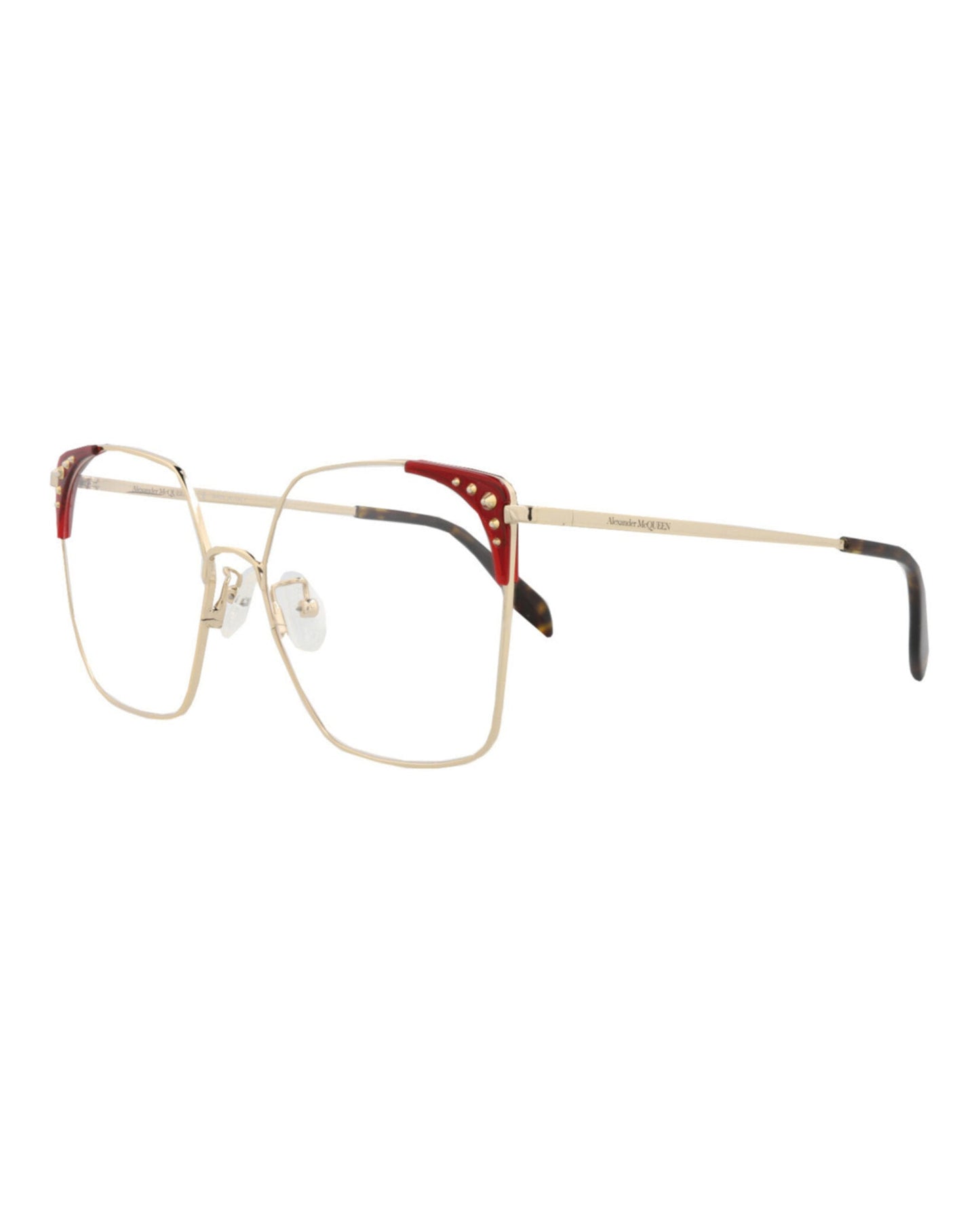 Alexander McQueen Square-Frame Metal Optical Frames