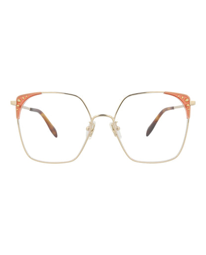 Alexander McQueen Square-Frame Metal Optical Frames
