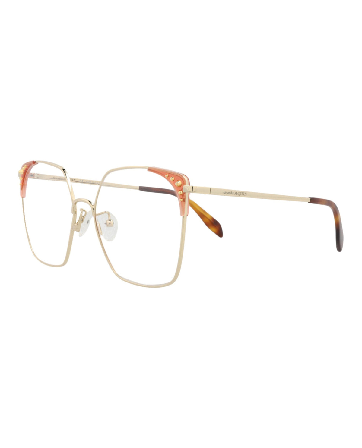 Alexander McQueen Square-Frame Metal Optical Frames