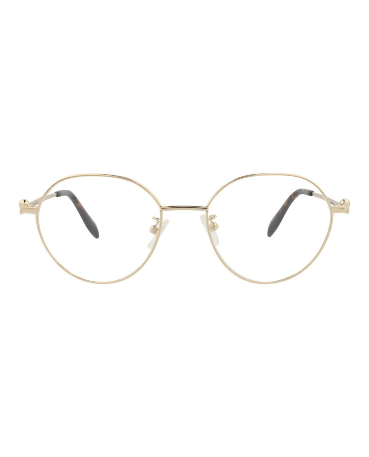 Alexander McQueen Round-Frame Metal Optical Frames